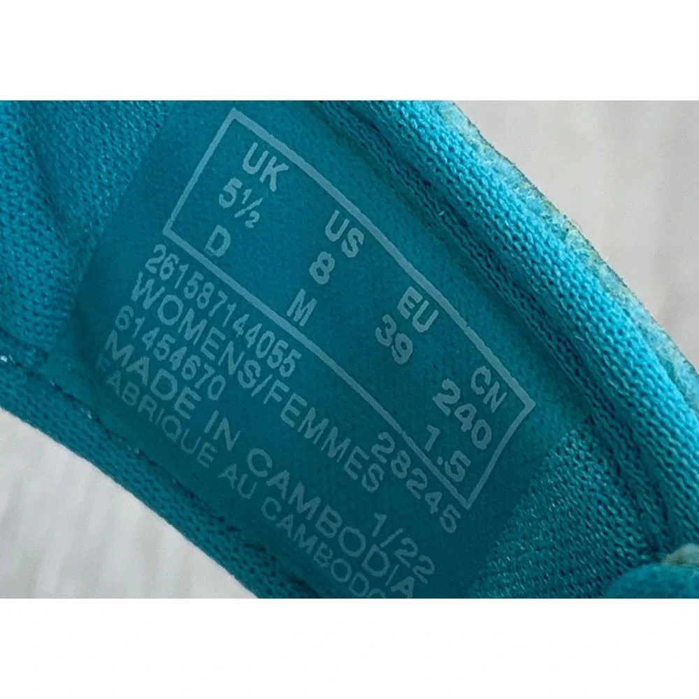 Clarks Cloudsteppers Women's Arla Glitz Turquoise Blue Thong Sandals 8 Shoes